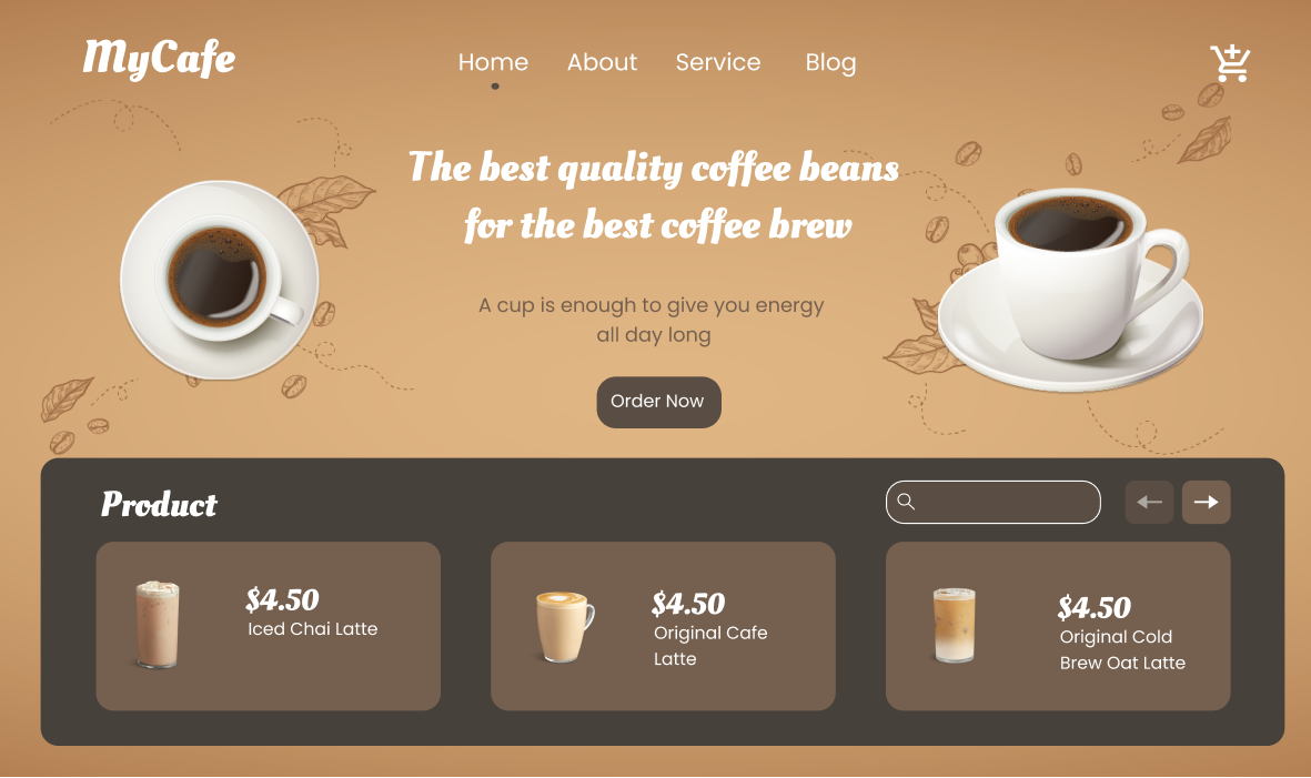 Cafe Website Prototype Edited on Figma.